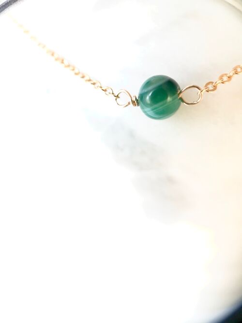 Bracelet lien Agate Verte