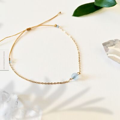 Aquamarine link bracelet