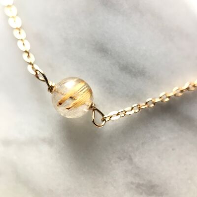 Golden Rutilated Quartz link bracelet