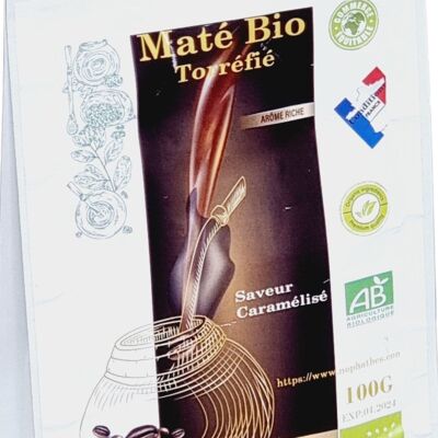 NOPHATHE CAFETEA: ROASTED MATE, ORGANIC MATE DRINK 100G, CARAMELIZED FLAVOR, SUPERIOR QUALITY,