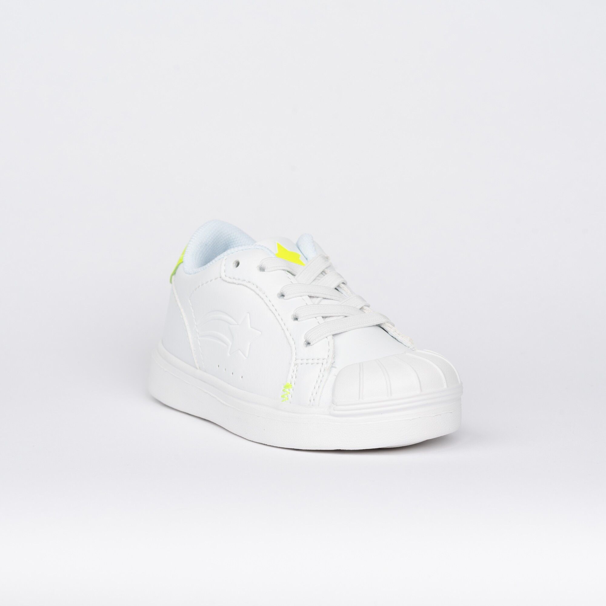 Scarpe da Ginnastica da Bambino Modello Usual Bianco/Giallo Fluo