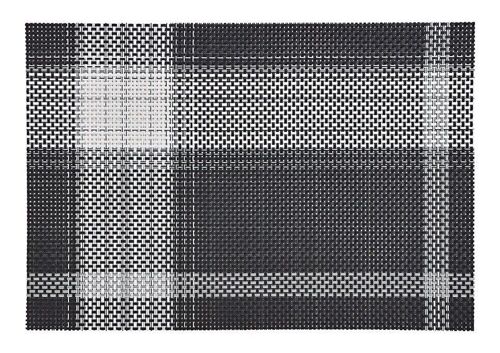 Platzset aus 70% PVC 30% Polyester aus Kunststoff Schwarz, weiß (B/H) 45x30cm