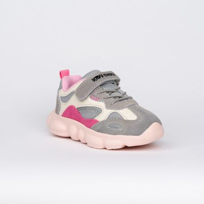 Cestino per bambini modello Power grigio/rosa