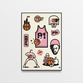 Affiche "PB Basket-Ball" - A4 & 30x40cm 1