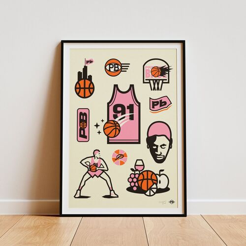 Affiche "PB Basket-Ball" - A4 & 30x40cm