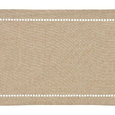 Mantel individual de textil 70% lino, 30% poliéster beige (an/al) 45x30cm