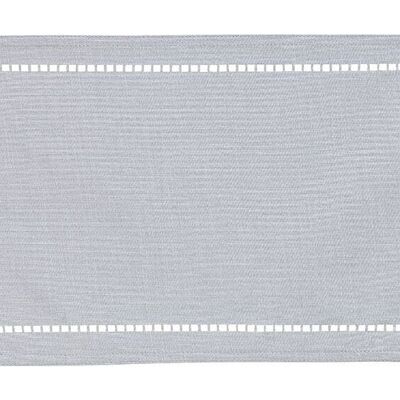 Mantel individual de textil 70% lino, 30% poliéster gris claro (An/Al) 45x30cm