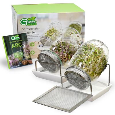 SPRING GLASS SET OF 2 WITH CERAMIC BOWL + CRESSES SIEVE