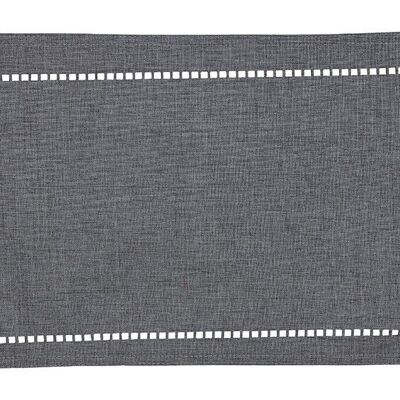 Mantel individual textil 70% lino, 30% poliéster gris (An / Al) 45x30cm