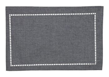 Set de table textile 70% lin, 30% polyester gris (L / H) 45x30cm