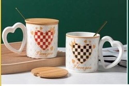 Set of 2pcs Ceramic Mugs love