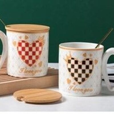 Set of 2pcs Ceramic Mugs love