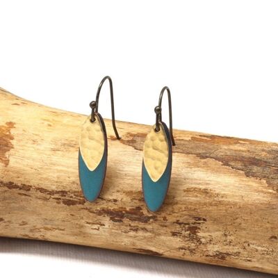 Earrings brass enamel