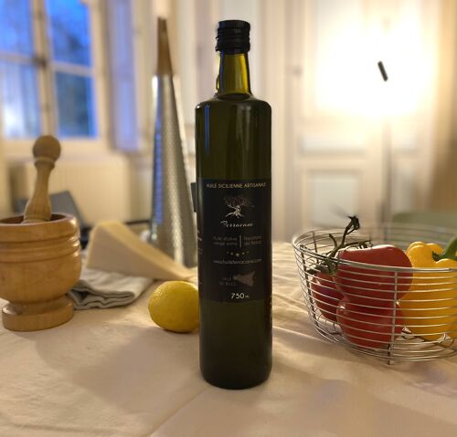 Huile d'olive vierge extra 75cl - variété Nocellara del Belice, dernière récolte Octobre 2022
