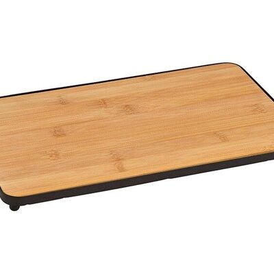 Serving board made of bamboo, natural metal (W / H / D) 32x20x2cm