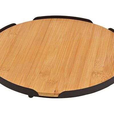 Serving board made of bamboo, natural metal Ø28cm