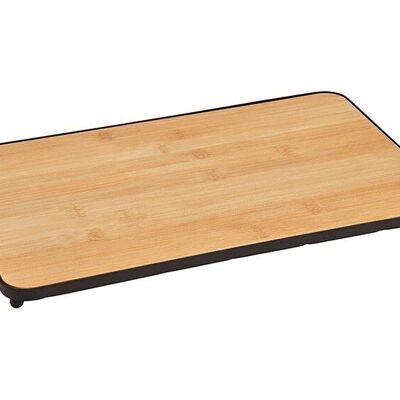 Serving board made of bamboo, natural metal (W / H / D) 36x22x2cm
