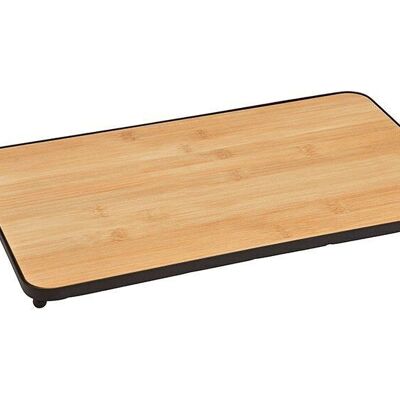 Serving board made of bamboo, natural metal (W / H / D) 36x22x2cm