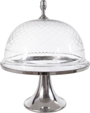 CLOCHE VERRE AVEC ASSIETTE "BISTRO" (6947)