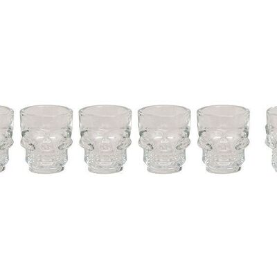 Shot glass set of 6 skulls made of glass, W5 x D4 x H6 cm