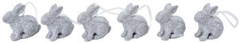 ENSEMBLE 6 PIECES MINI BUNNIES ARGENT (4155)