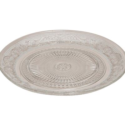 Plato barroco decorativo de cristal, ancho 18 cm