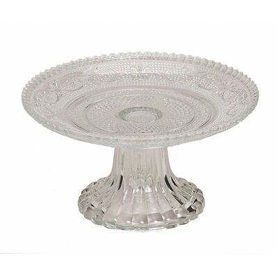 Cake plate baroque made of glass (W / H / D) 15x8x15 cm