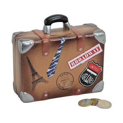 Spardose Koffer aus Keramik, B14 x T6 x H13 cm