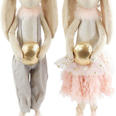 PAIR OF HARES "GLEE" 2-PIECE SET (1599)