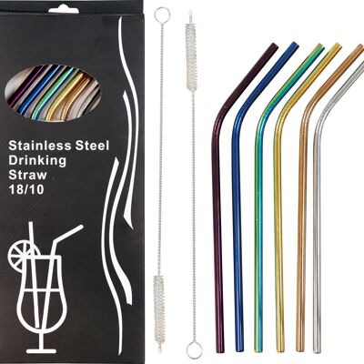 DRINKING STRAW SET M.B."COLORI" 8-PIECE SET (2545)