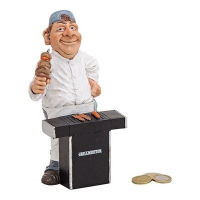 Grillmeister money box made of poly, white / black (W / H / D) 11x20x10 cm