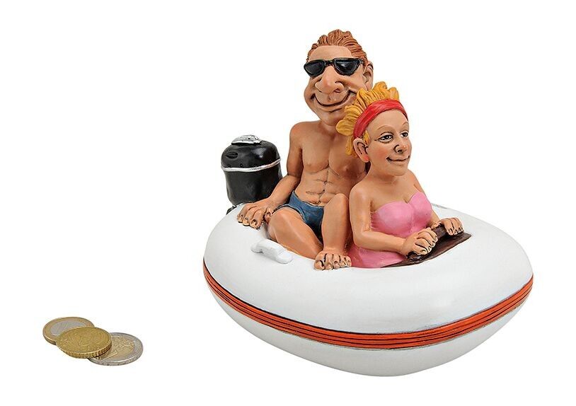 Spardose Schlauchboot aus Poly, B16 x T11 x H12 cm
