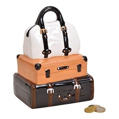 Money box luggage set made of ceramic colored (W / H / D) 14x19x11cm