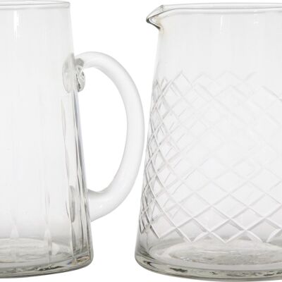 GLASS PITCHERS"BODEGA" 2-PIECE SET (8007)