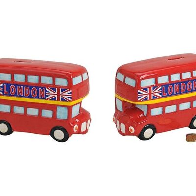 Salvadanaio in ceramica Bus London, L19 x P8 x H12 cm
