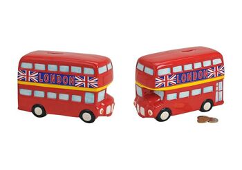 Tirelire en céramique Bus London, L19 x P8 x H12 cm