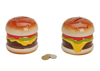 Tirelire en céramique Hamburger, L10 x P10 cm