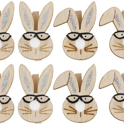 "FUNNY RABBITS" BABY CLIPS 8-PIECE SET (4828)