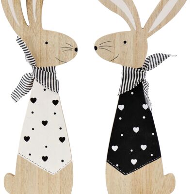 WOODEN BUNNY "CHESS" 2-PIECE SET (4854)