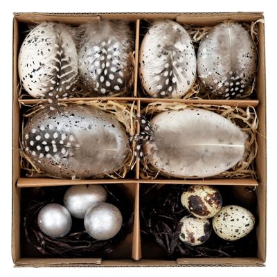 EGG BOX "NATURAL SILVER" 12 PIECES SET (5418)