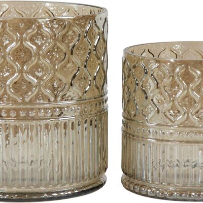 VASES/LANTERNS"SMOKE" 2-PIECE SET (8088)