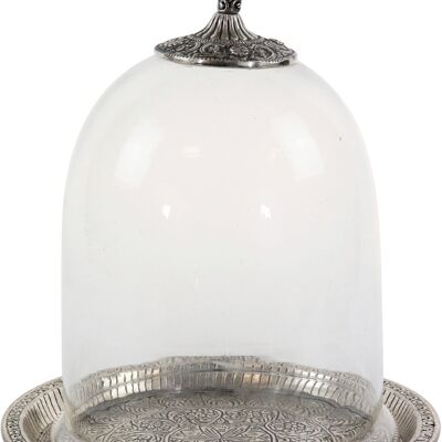 CLOCHE EN VERRE AVEC ASSIETTE "ALADIN" (3850)