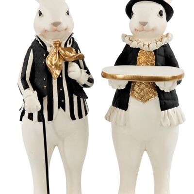 PAIR OF RABBIT"LORDLY" 2-PIECE SET (7365)