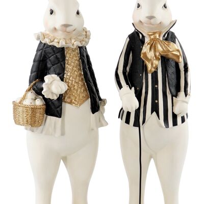 PAIR OF RABBIT"LORDLY" 2-PIECE SET (7366)