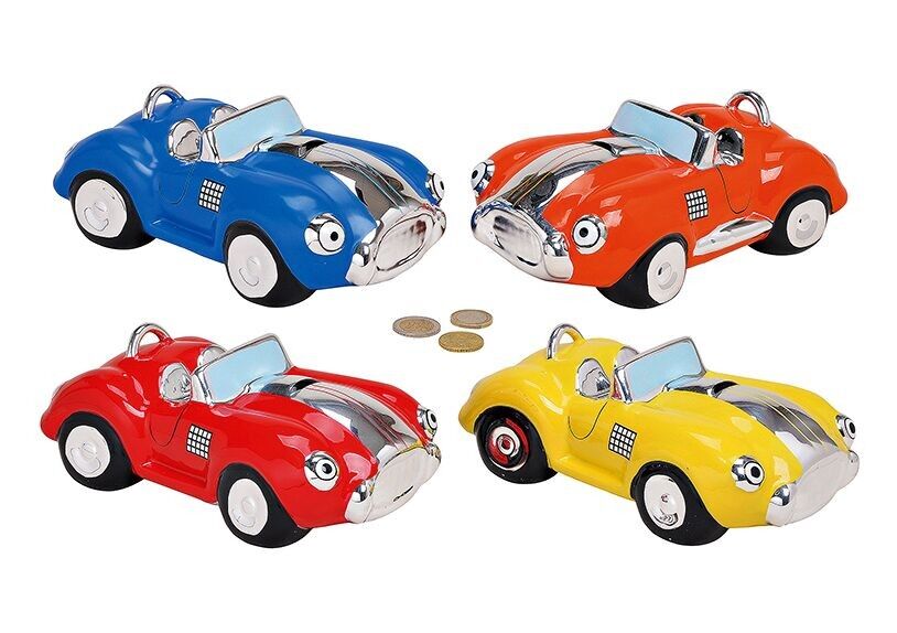 Auto salvadanaio in ceramica, 4 assortiti, L20 x P12 x H9 cm