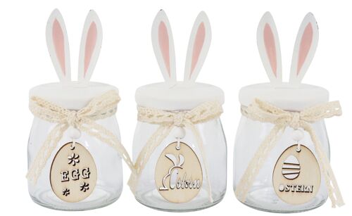 GLASDOSEN"BUNNY" 3 TEILIGES SET (7208)