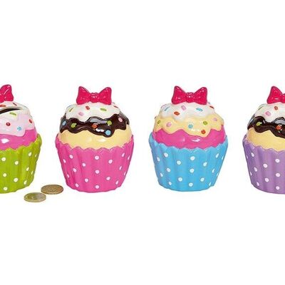 Ceramic sundae money box, assorted, W9 x D12 cm