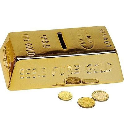 Ceramic money box bars, W16 x D9 x H5 cm