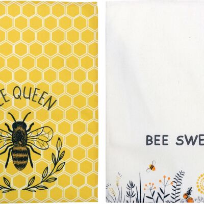 KITCHEN TOWELS"BEE QUEEN" 2-PIECE SET (8924)