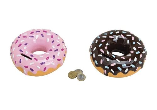 Spardose Donuts aus Keramik, 2-fach sortiert, B6 x T15 cm